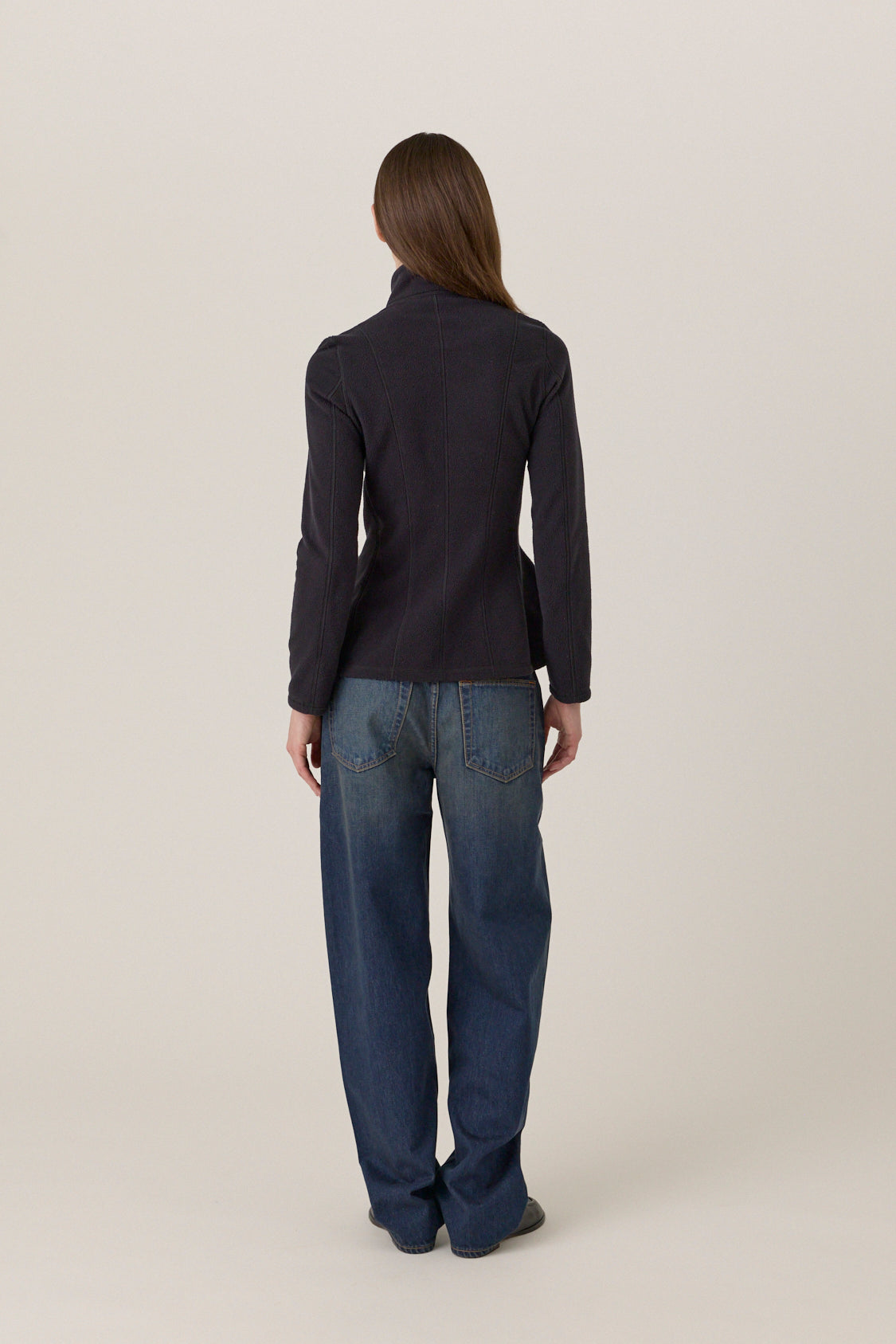 Shaped Fleece Jacket - Black