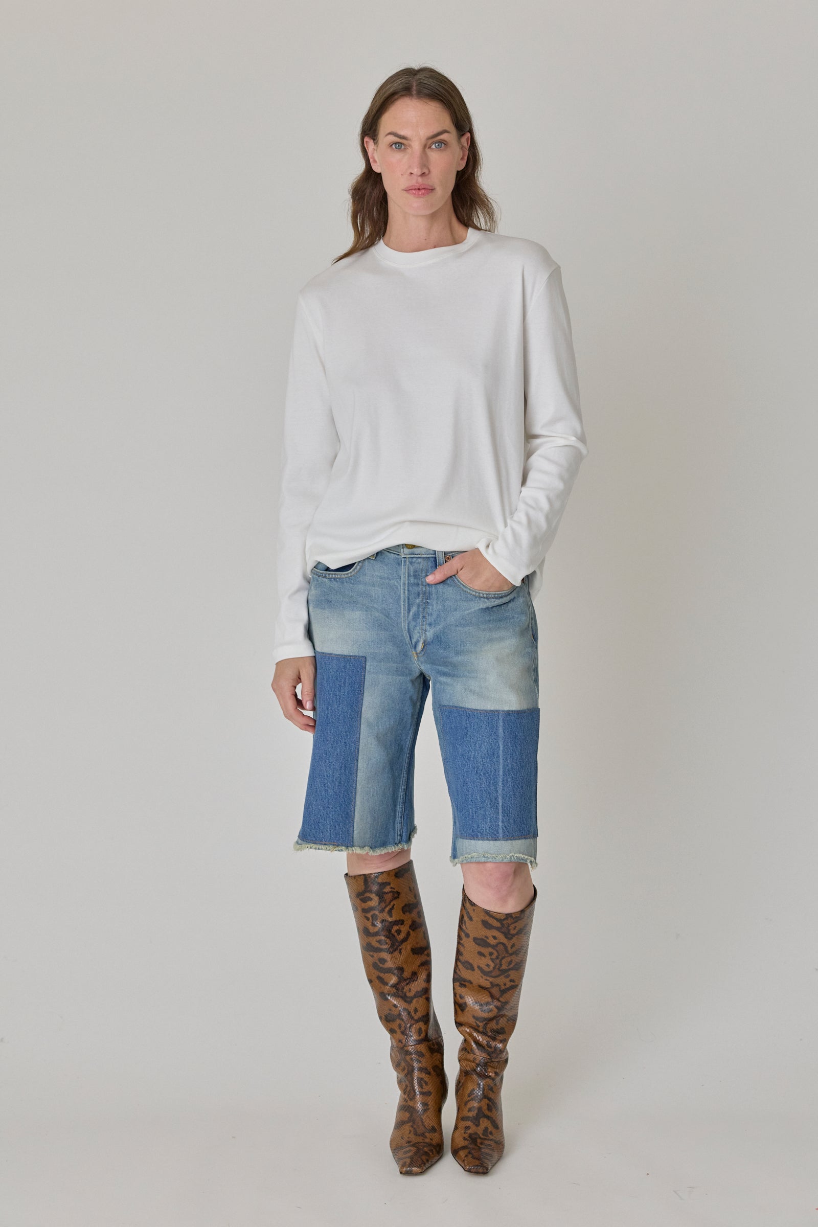 Charlot Patchwork Short - Shell Vintage Wash