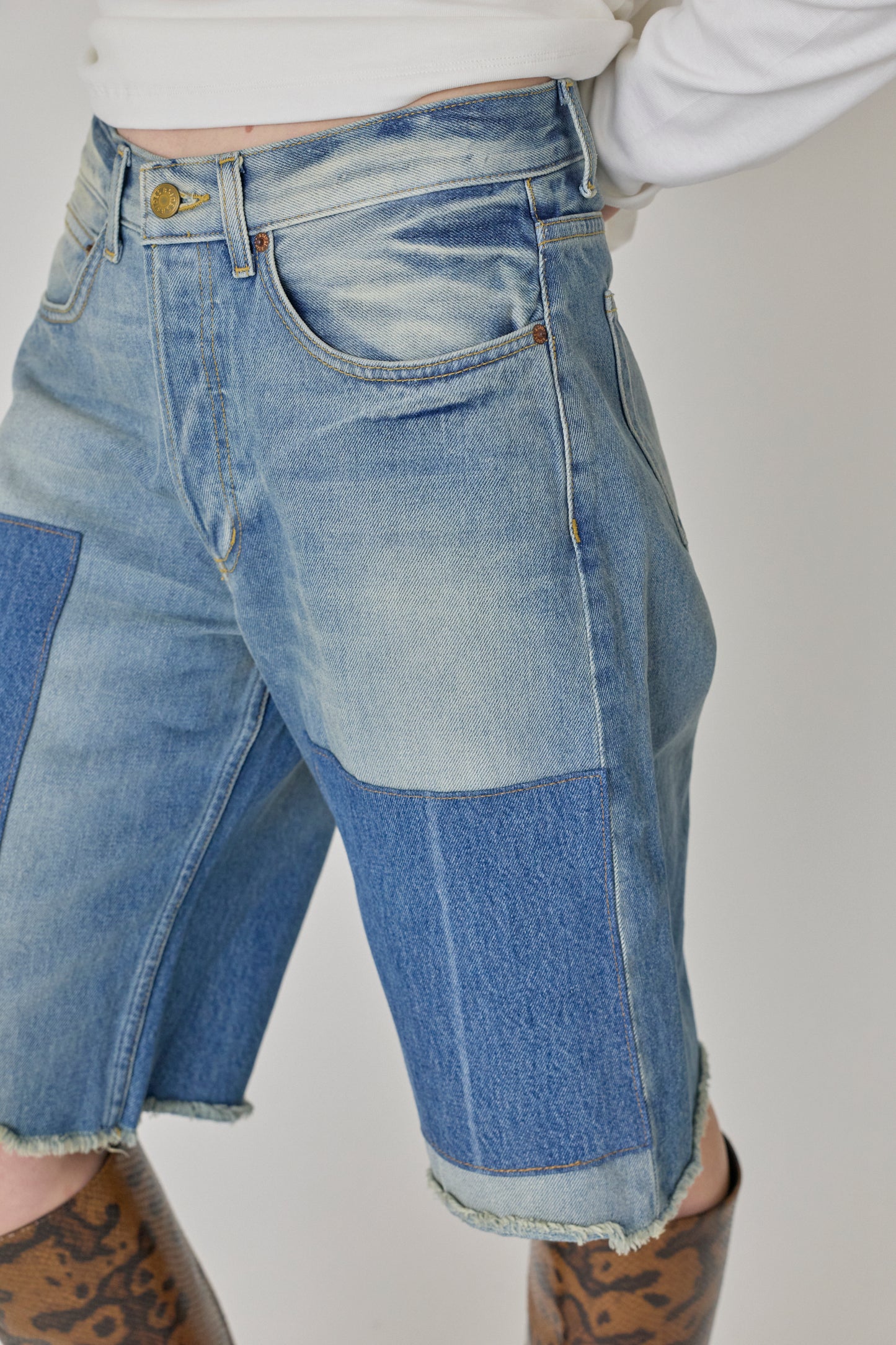 Charlot Patchwork Short - Shell Vintage Wash