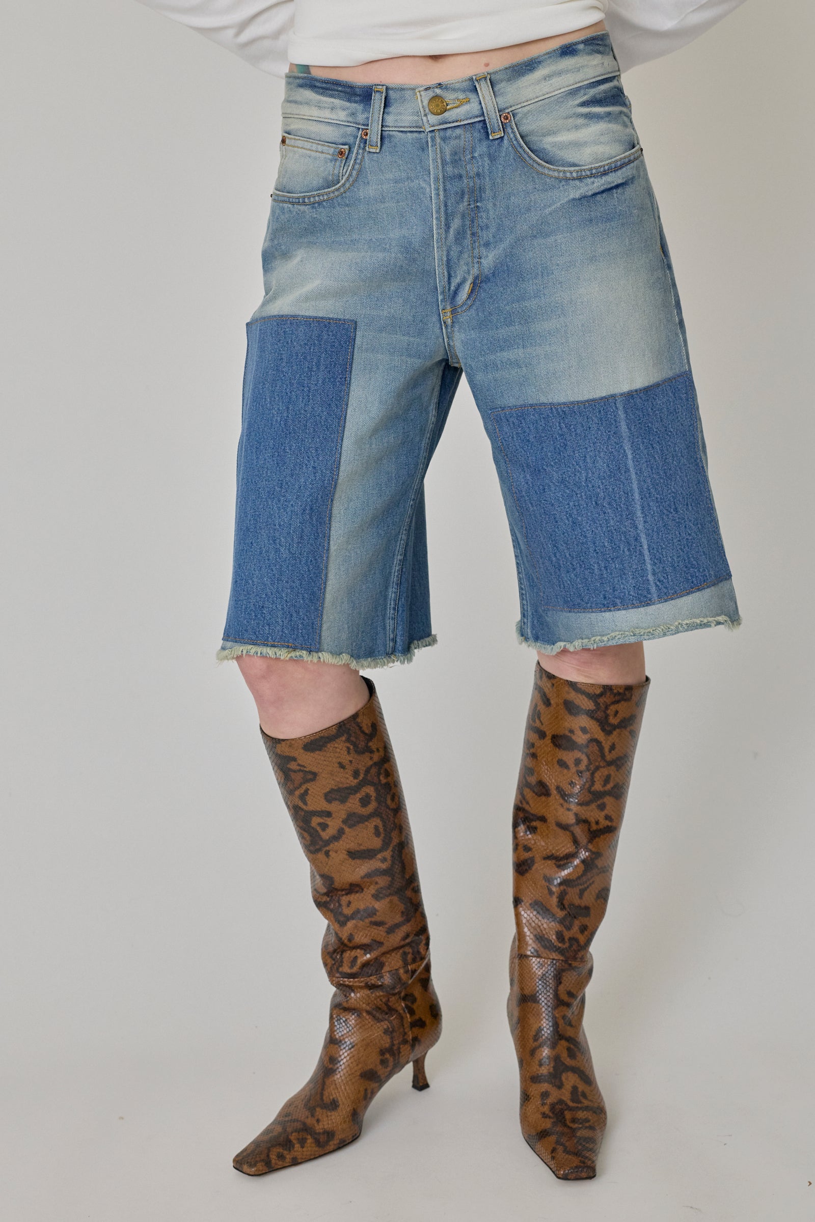 Charlot Patchwork Short - Shell Vintage Wash