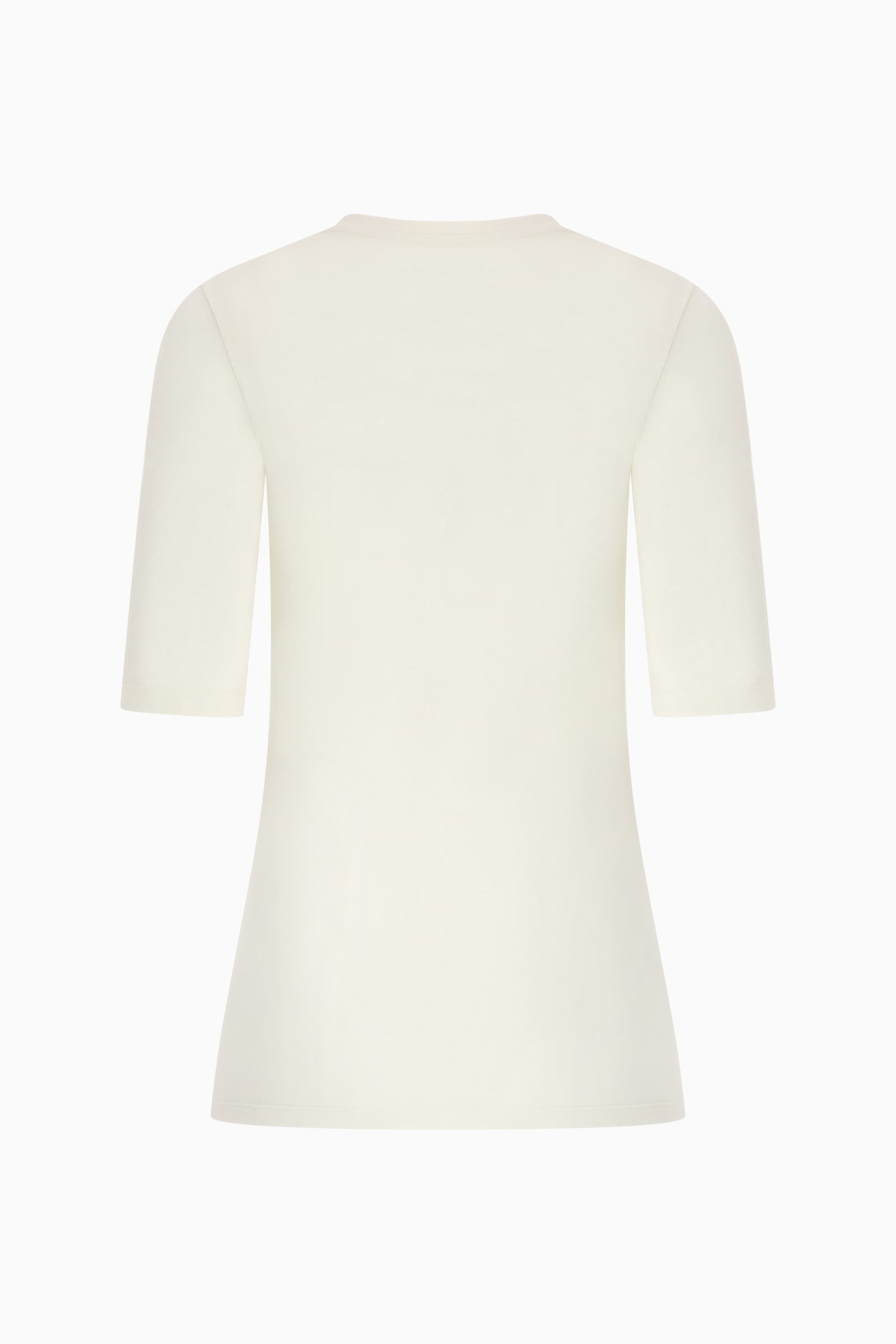 White t-shirt with short sleeves on a white background