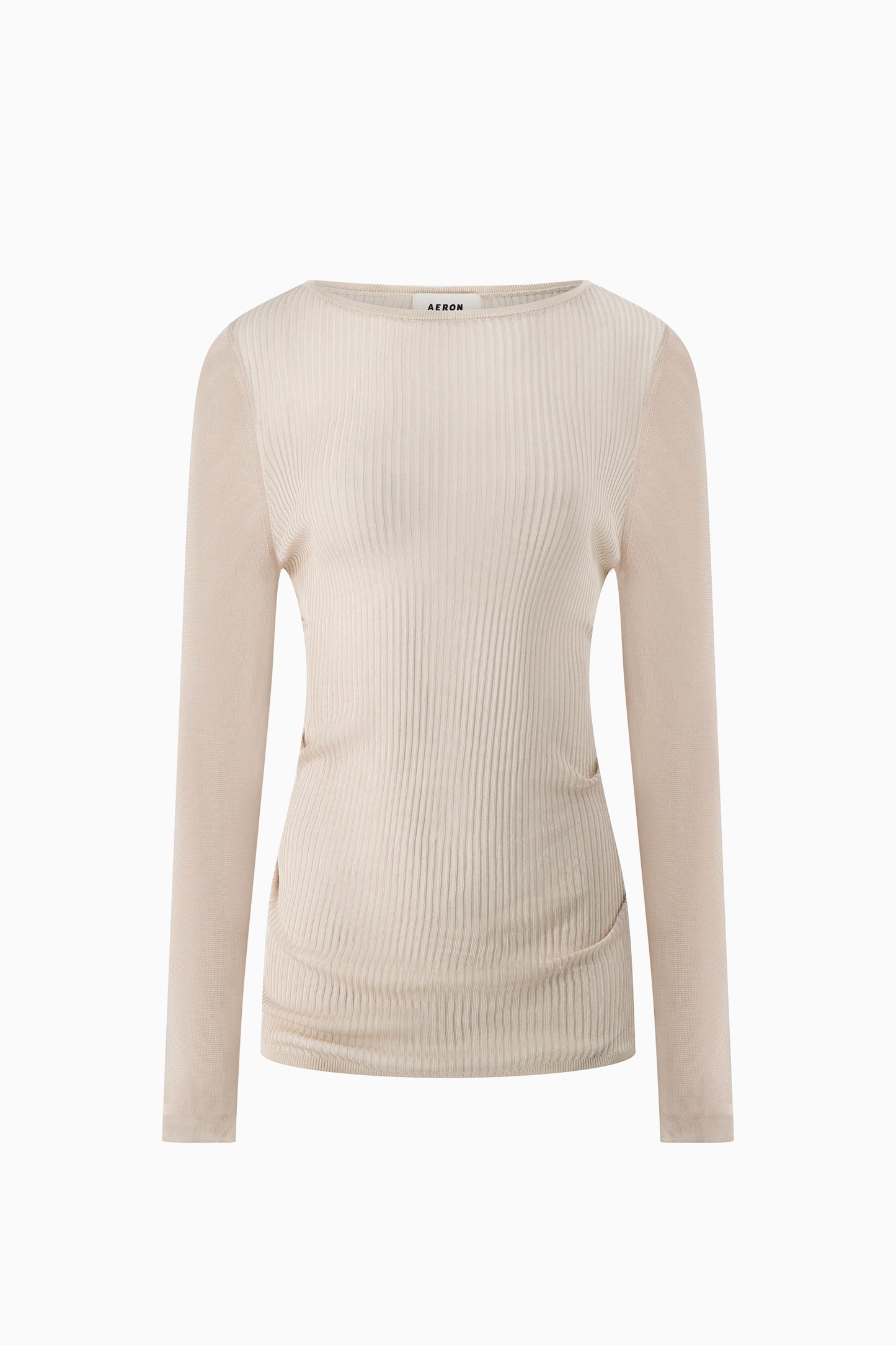 Brittany Gathered Long Sleeve Top - Pearl