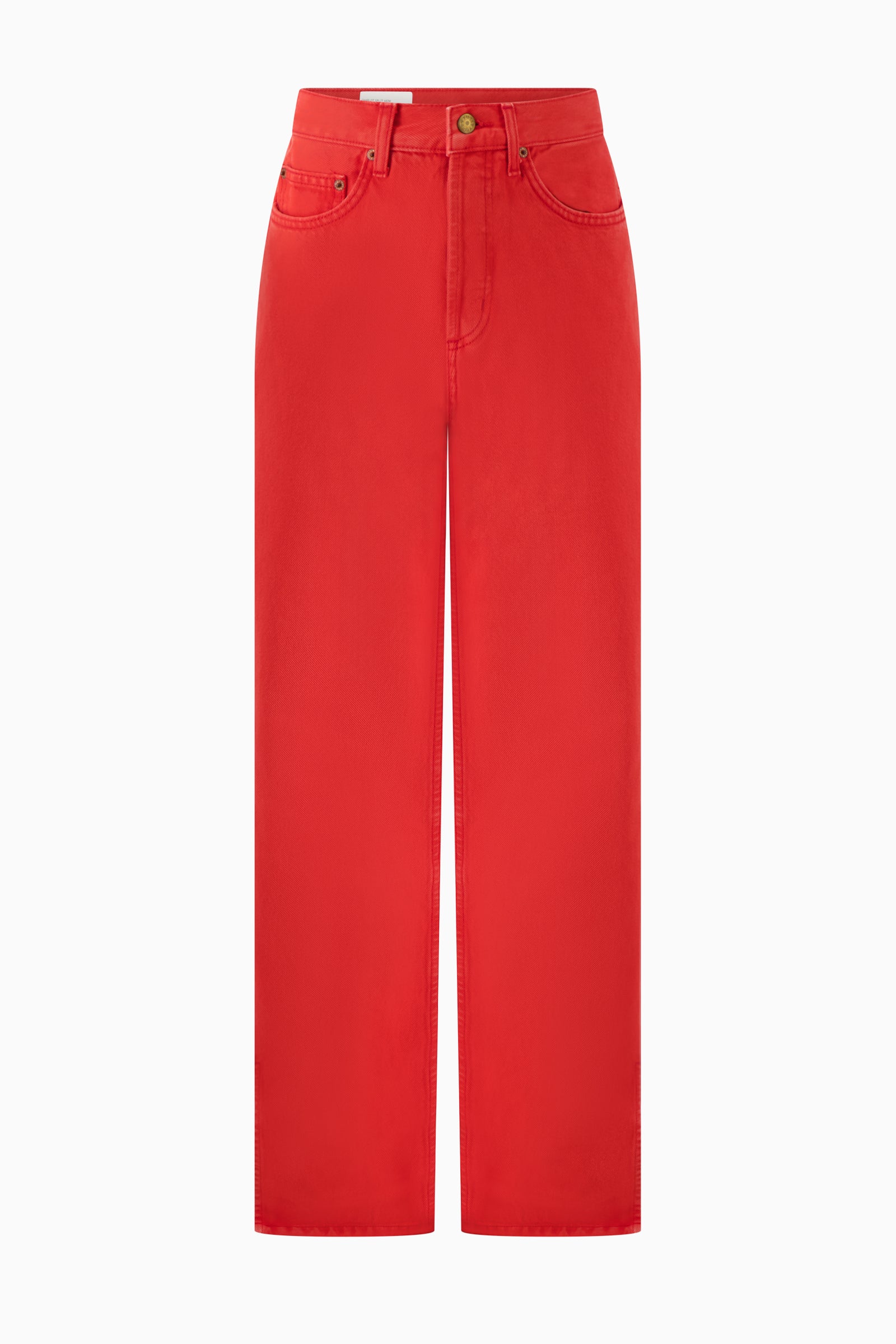 Charlot Split Hem Jean - Faded Tomato Overdye