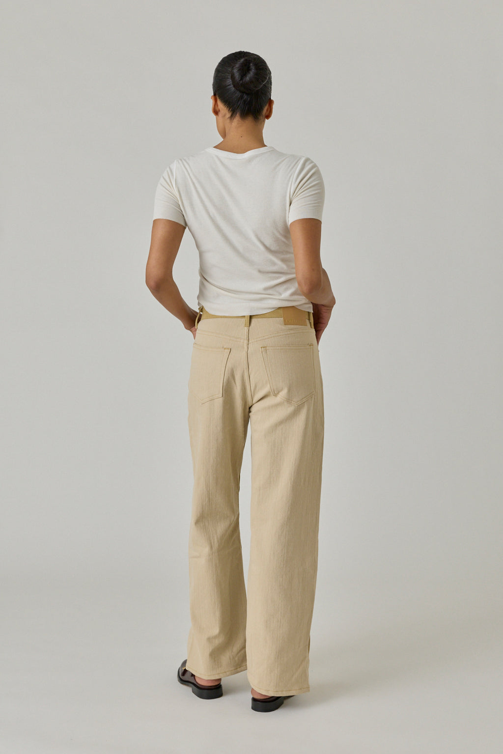 Charlot Split Hem Jean - Palomino Suede
