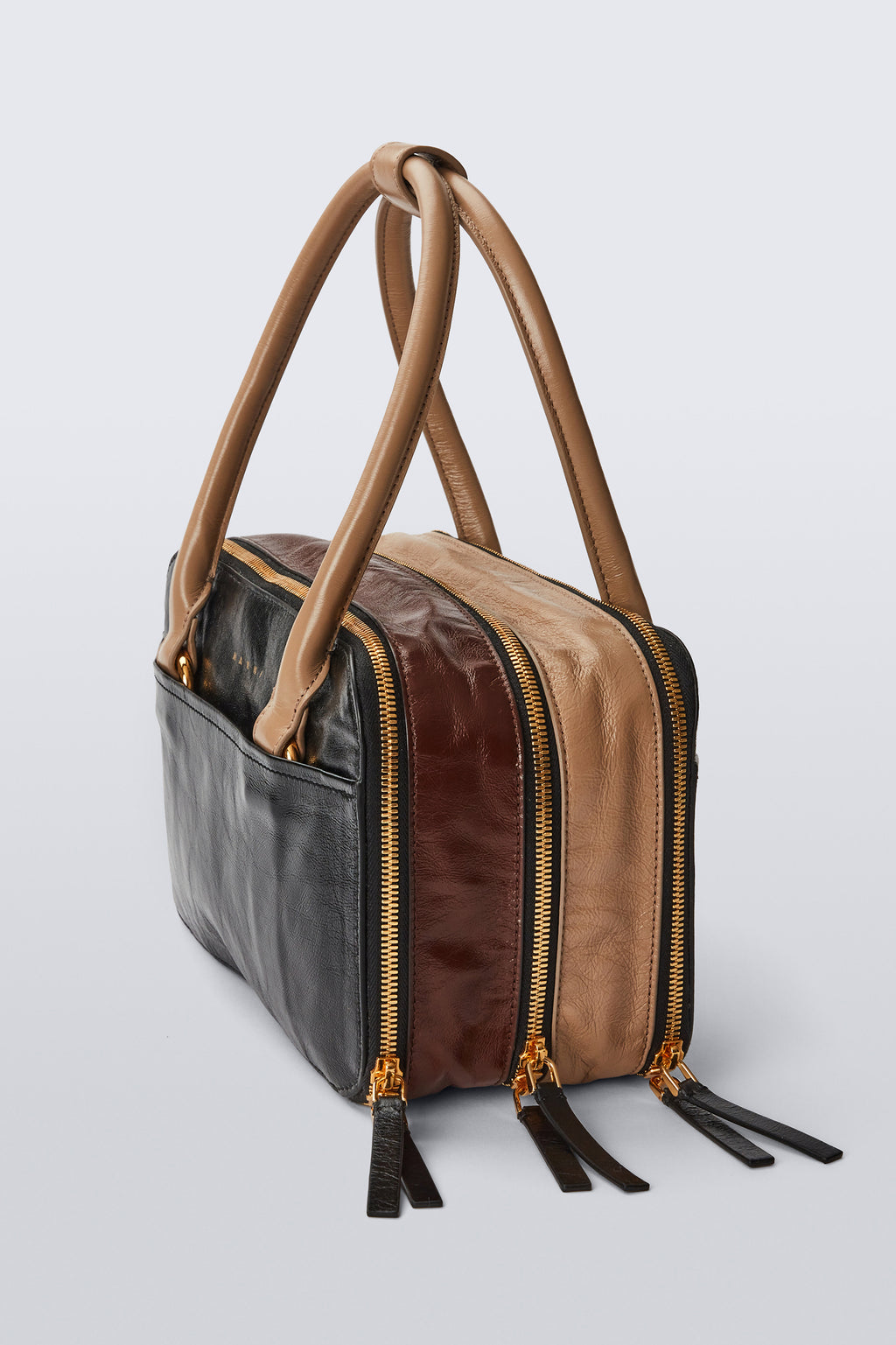 Boxyne Bag - Black/Brown/Taupe