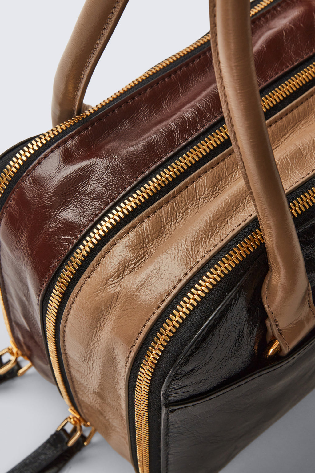 Boxyne Bag - Black/Brown/Taupe