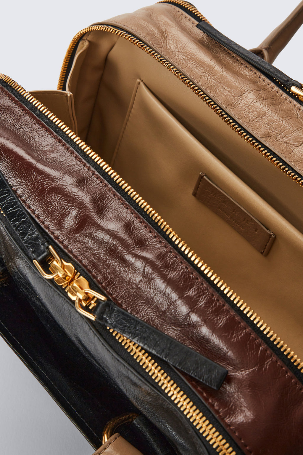 Boxyne Bag - Black/Brown/Taupe
