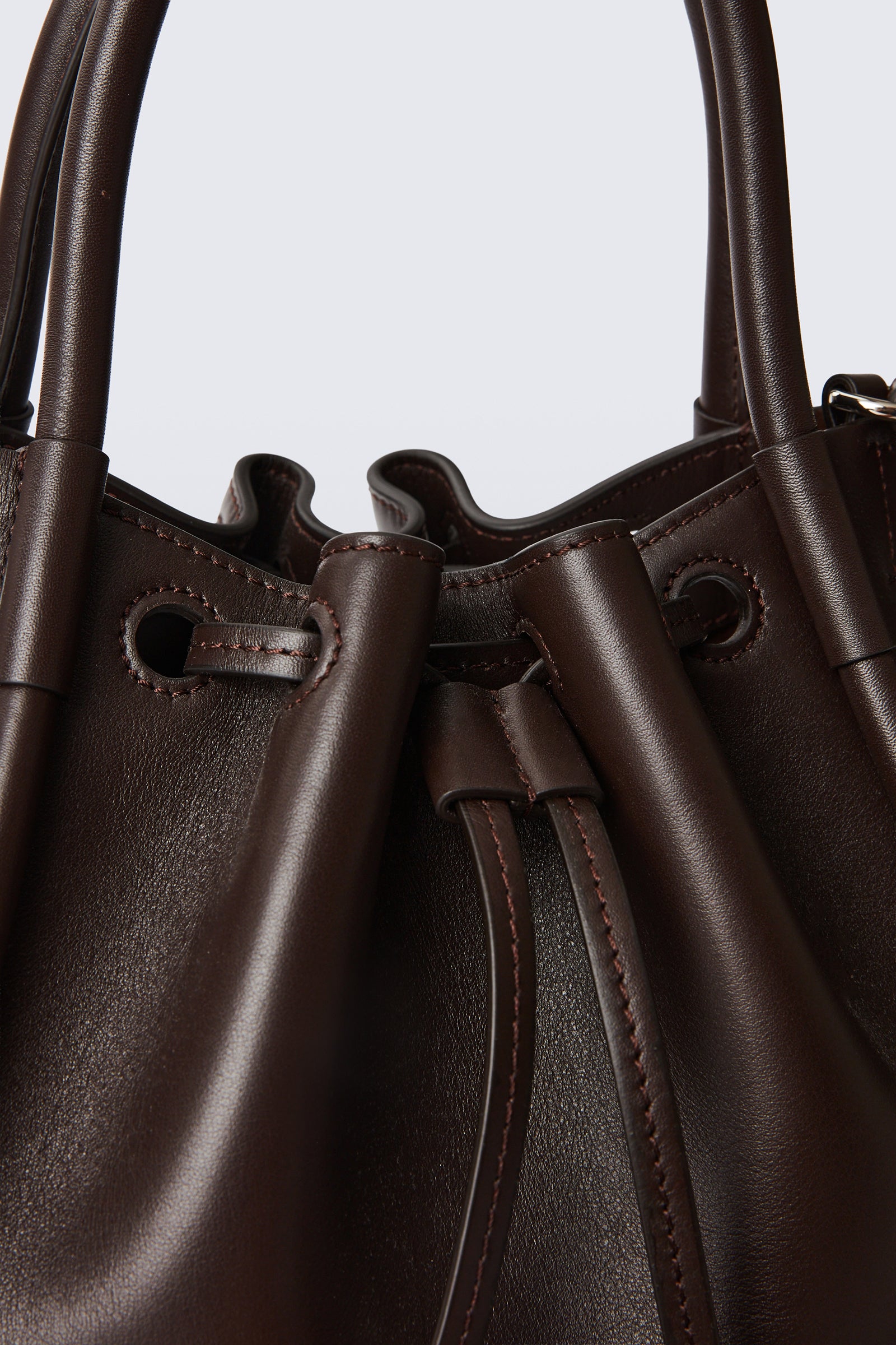 Small Ruched Tote - Espresso