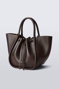 Small Ruched Tote - Espresso