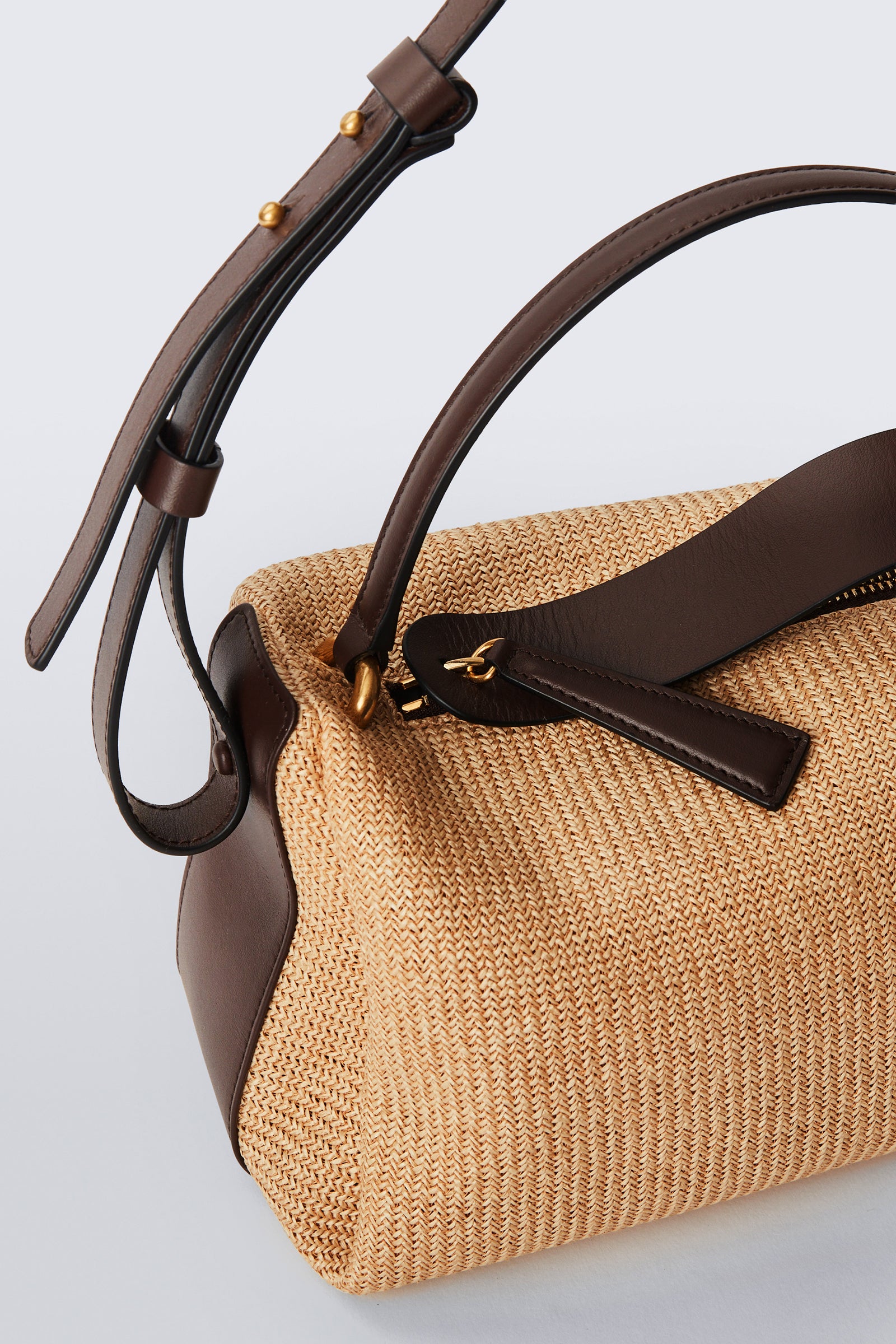 Scorpius Bag - Raffia & Dark Chocolate