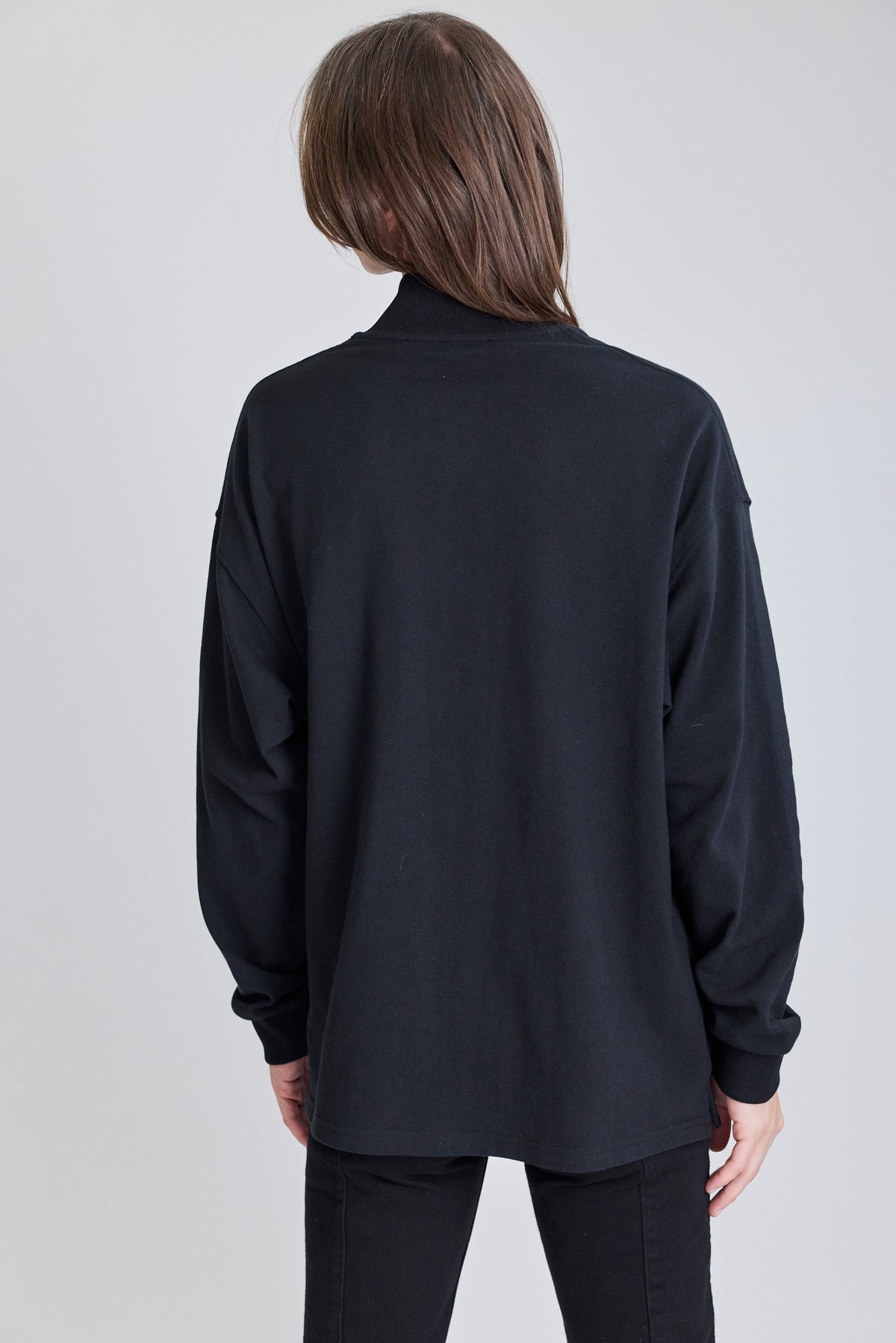 Flat Polo w/ Long Sleeves - Black