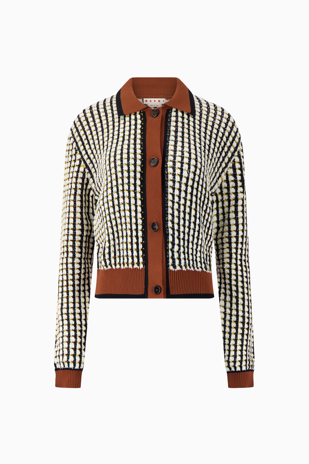 Cardigan with Polo Neck
