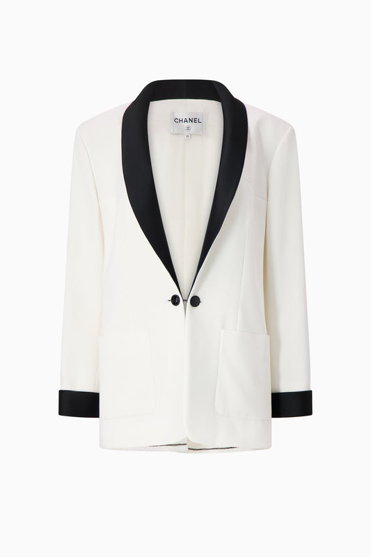 Chanel White Tuxedo Jacket