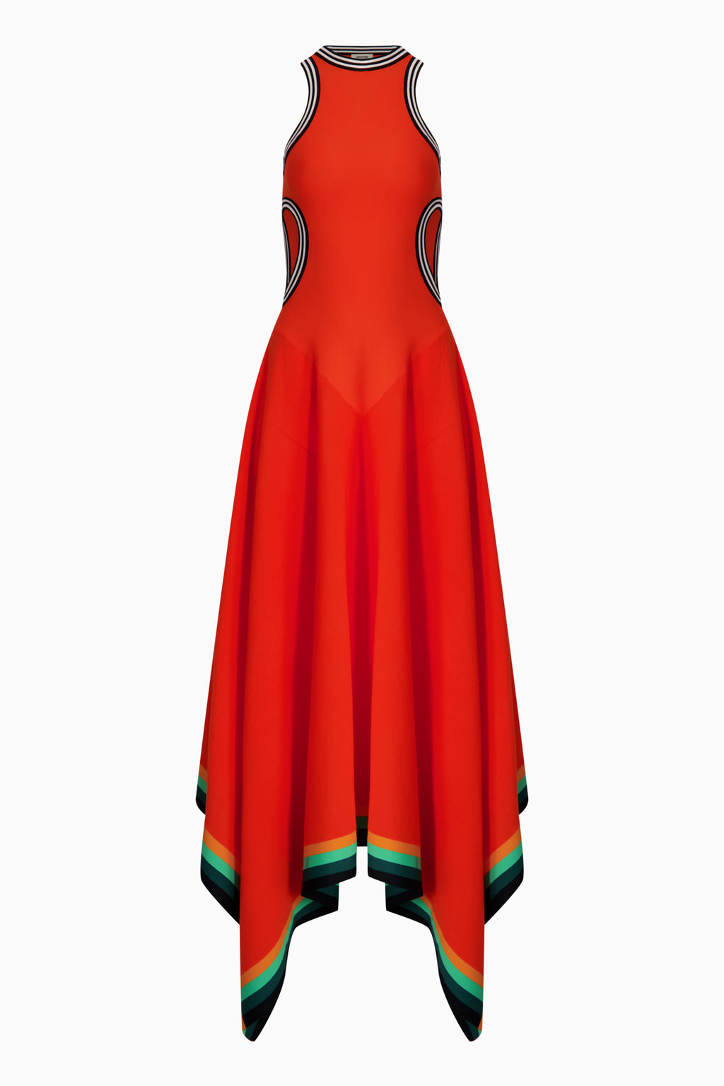 Striped Cutout Maxi Dress