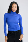 Silk Lightweight Turtleneck - Tanzanite