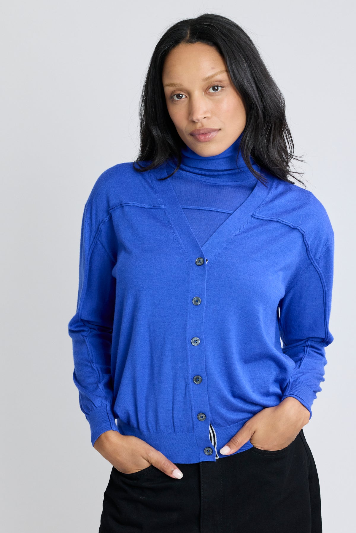 Silk Lightweight Cardigan - Tanzanite