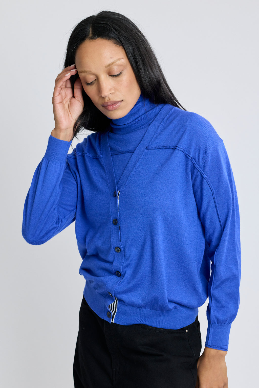 Silk Lightweight Cardigan - Tanzanite