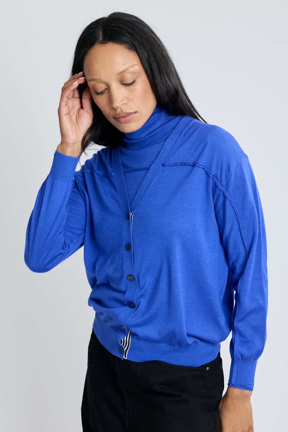Silk Lightweight Cardigan - Tanzanite