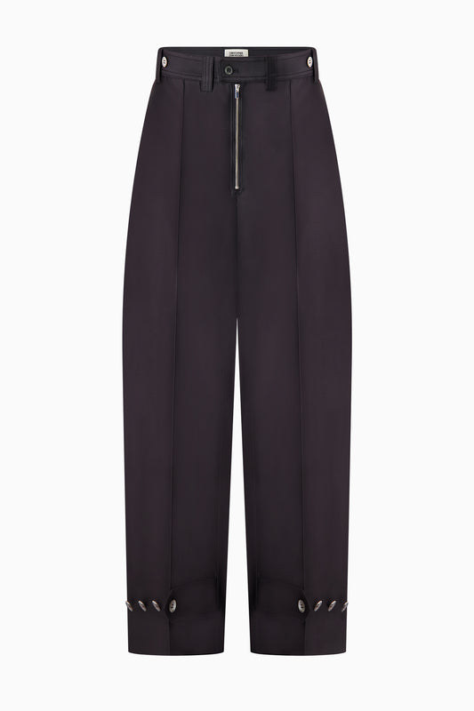 Silk Wide Leg Trouser - Black