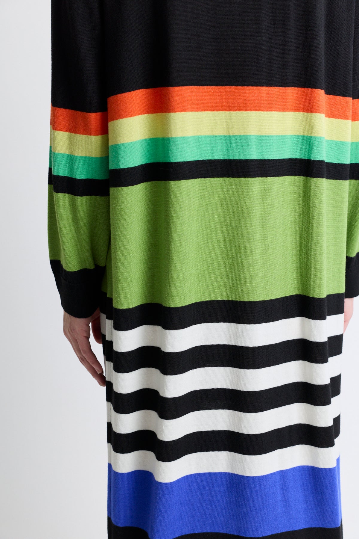 Silk Striped Polo Maxi Dress