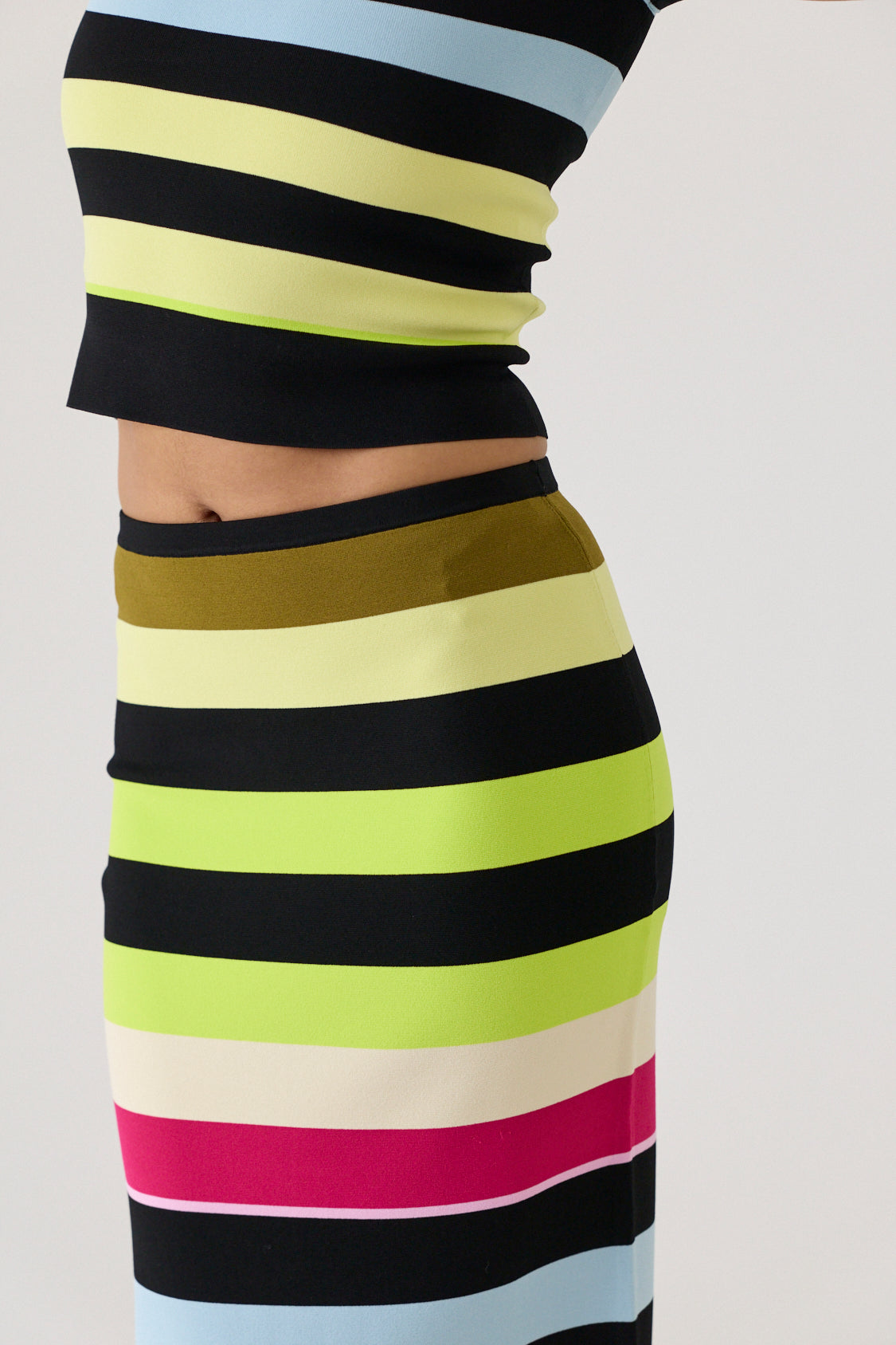 Striped Bodycon Maxi Skirt