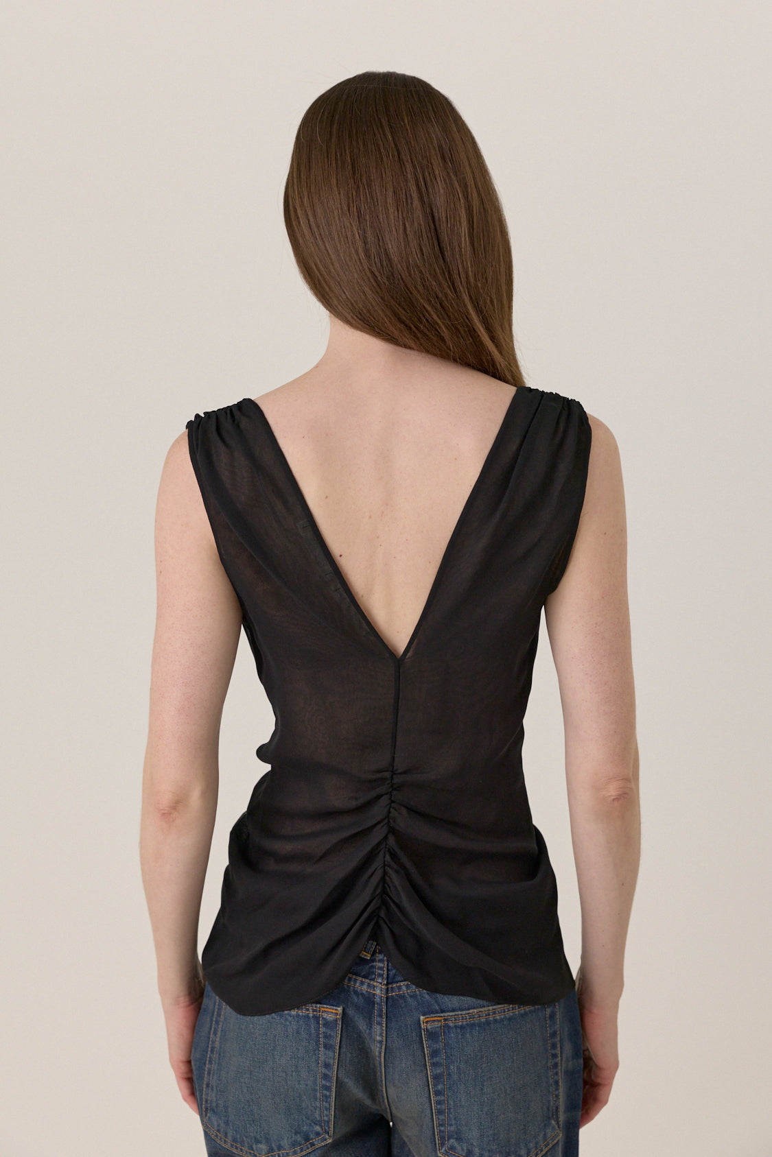 Gathered Chiffon Top