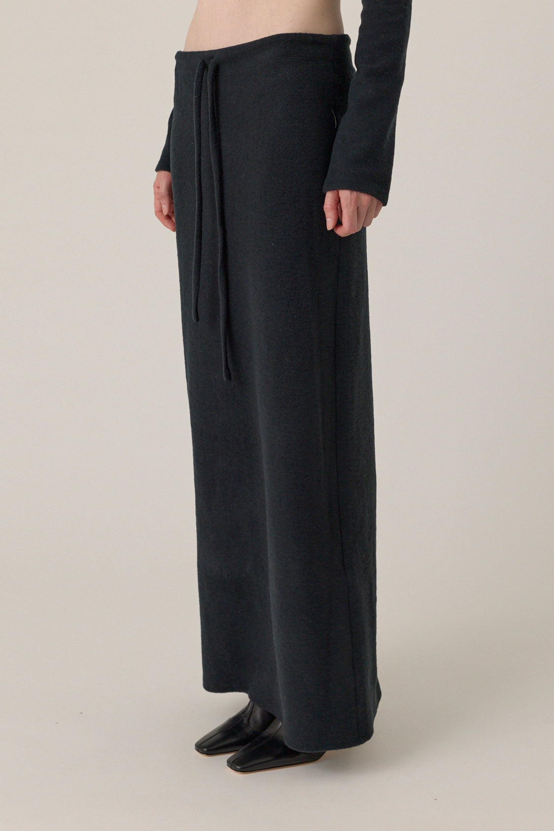 Drawstring Wool Skirt