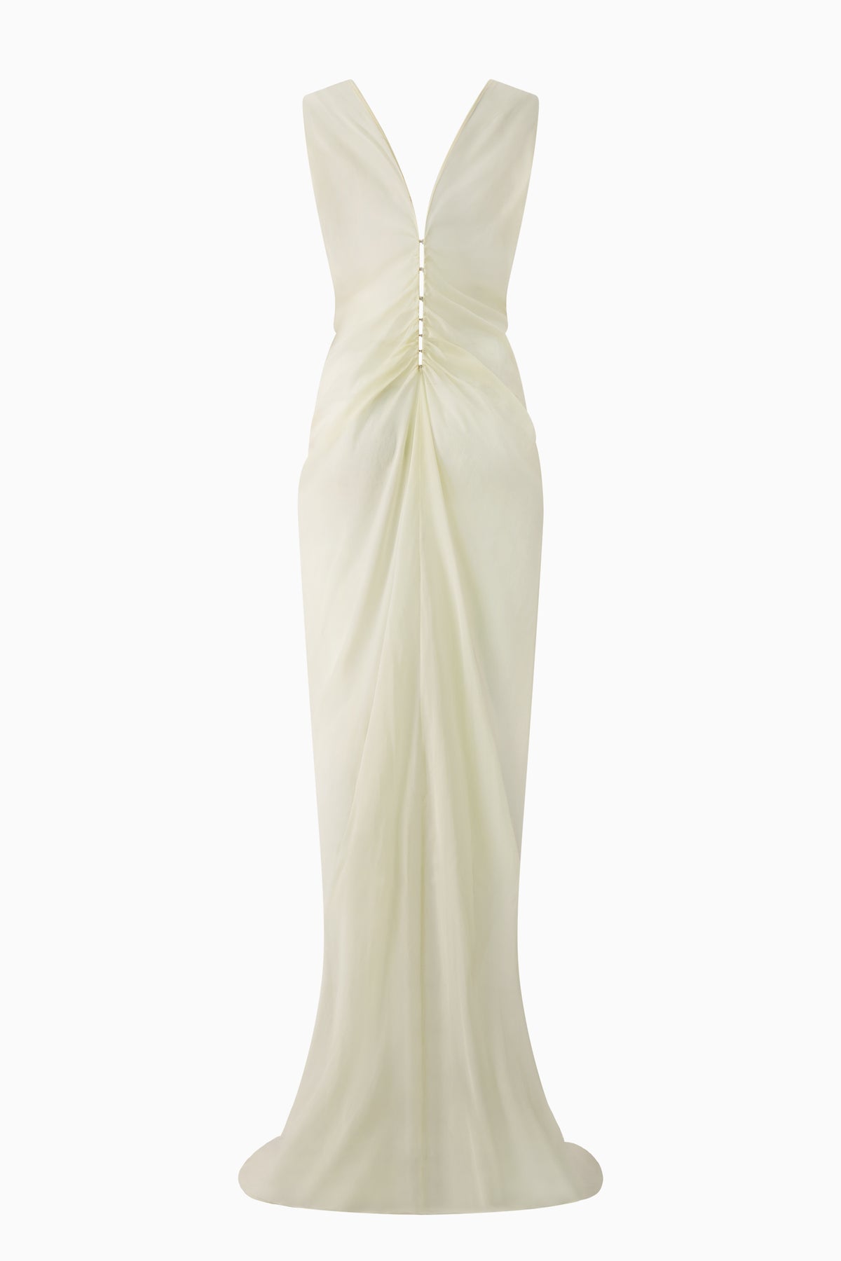 Gathered Chiffon Dress - Antique Ivory