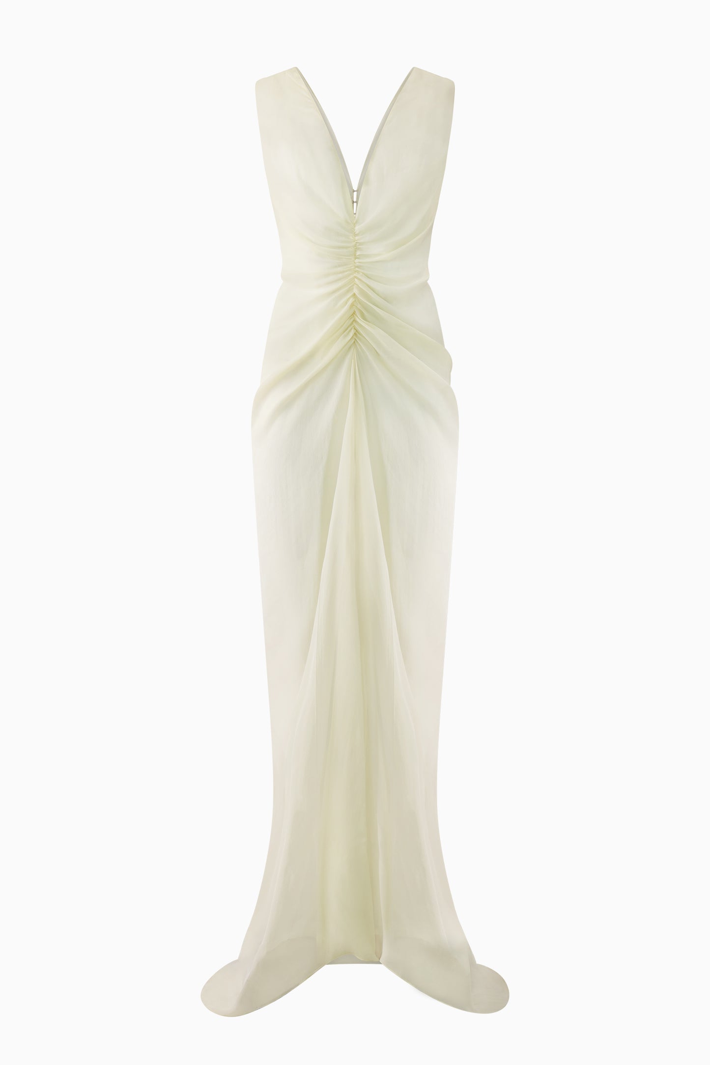 Gathered Chiffon Dress - Antique Ivory