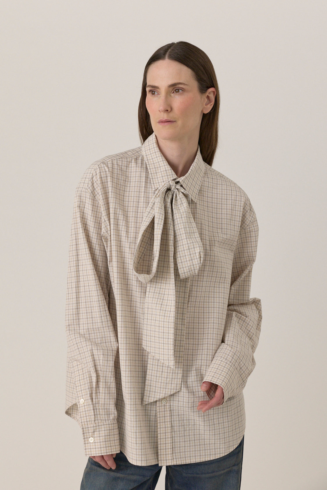 Banker Shirt - Beige Plaid