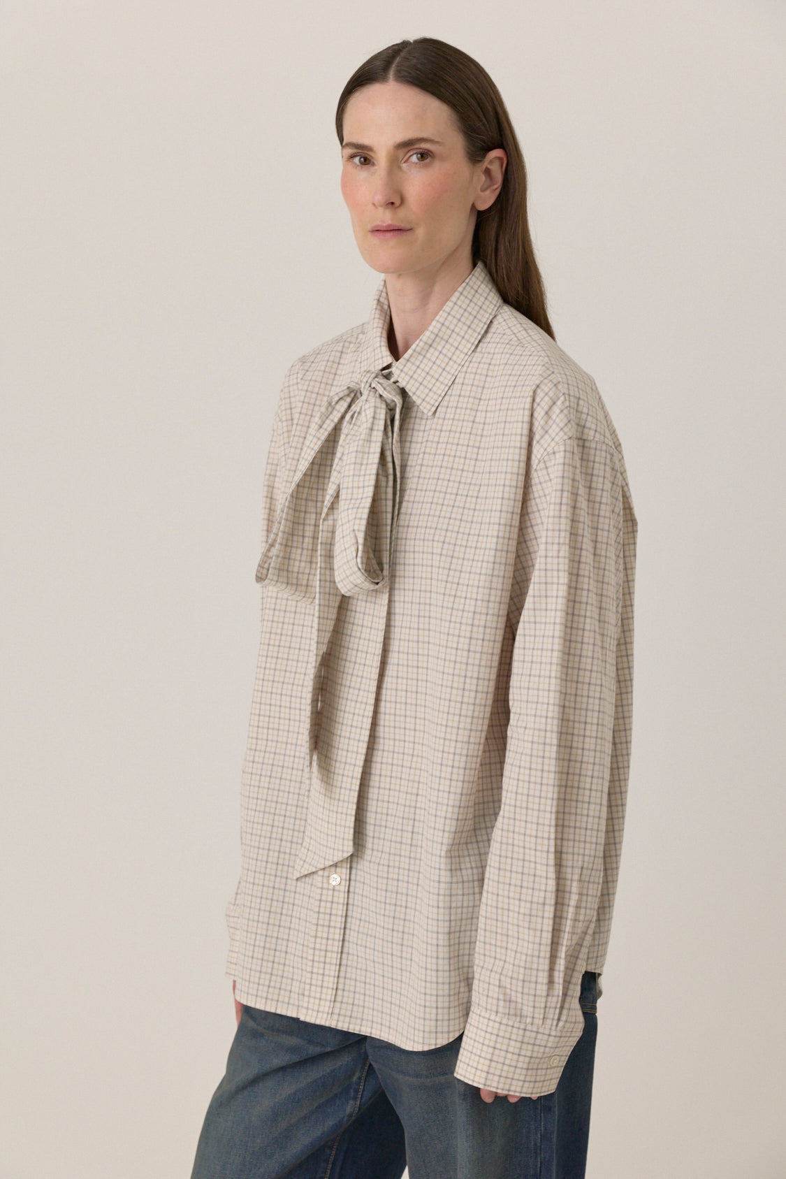 Banker Shirt - Beige Plaid