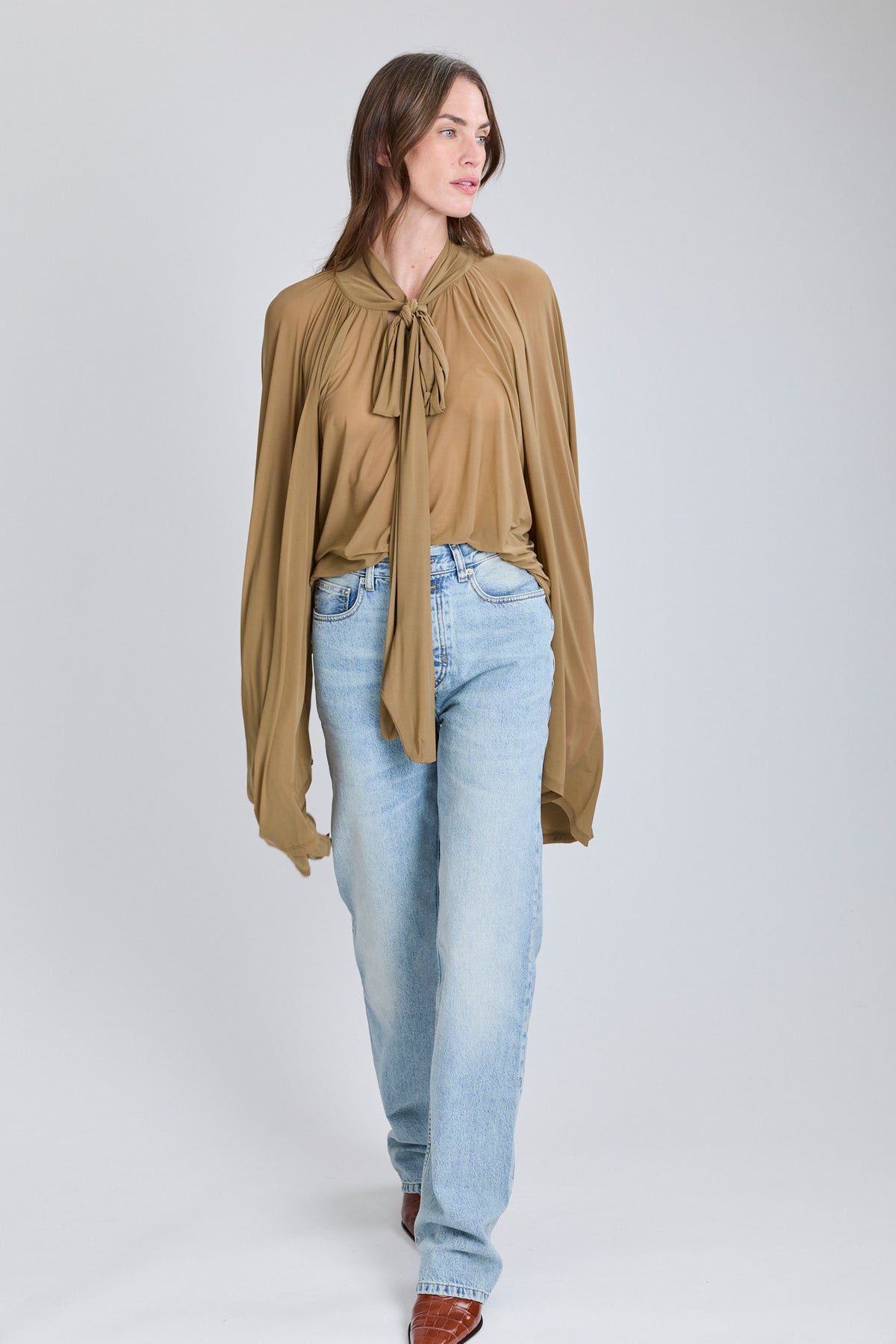 Top Collants Blouse - Noisette