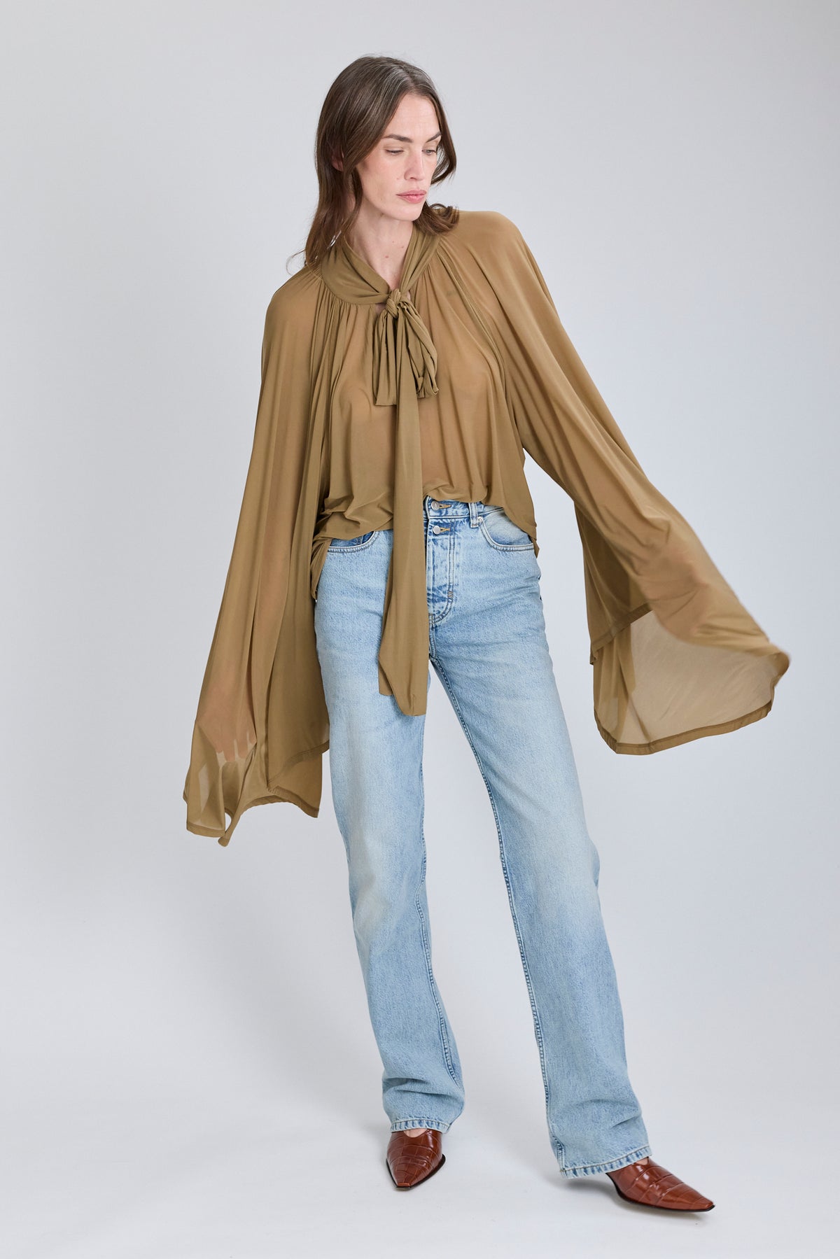 Top Collants Blouse - Noisette