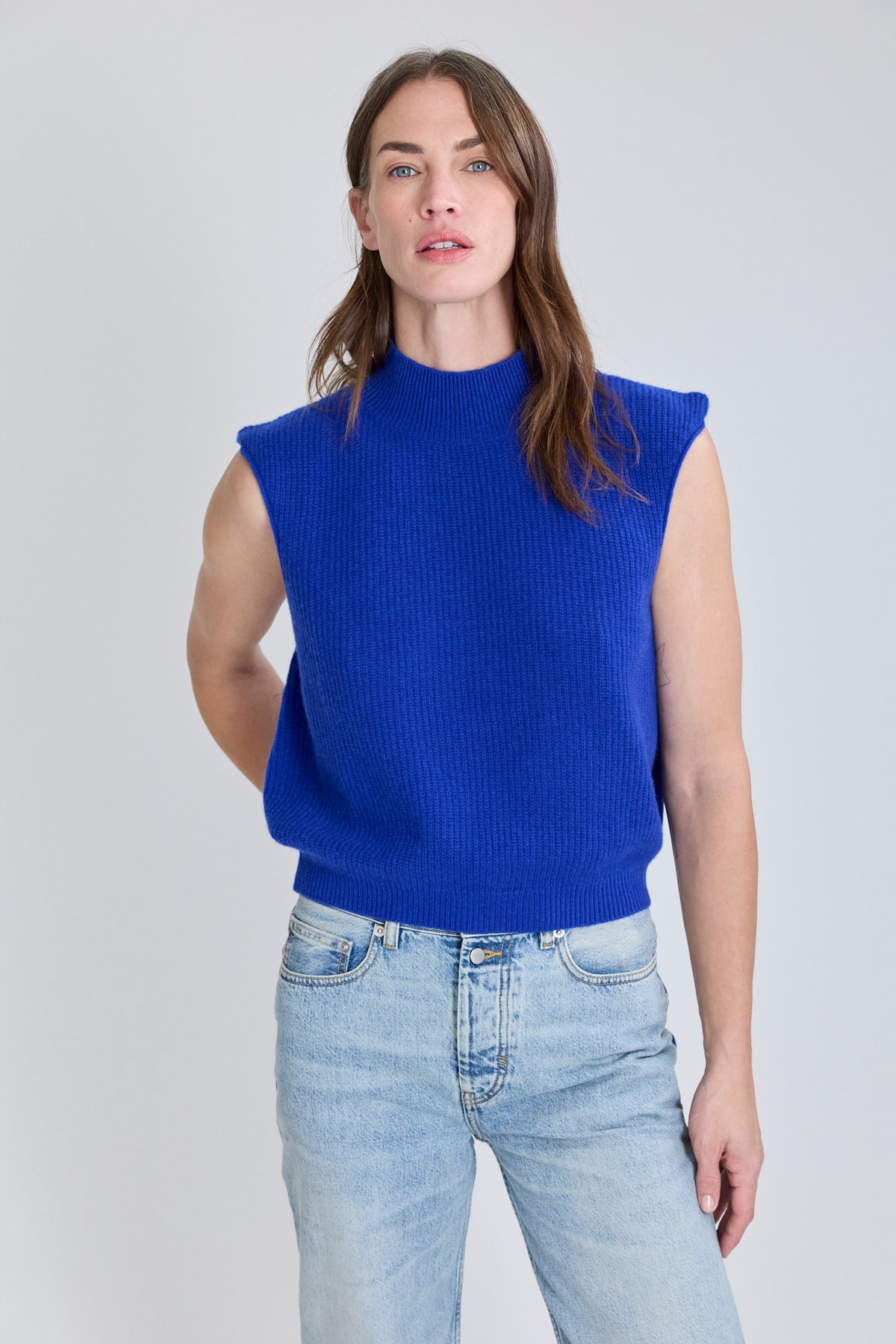 Cashmere Vase Top - Blue