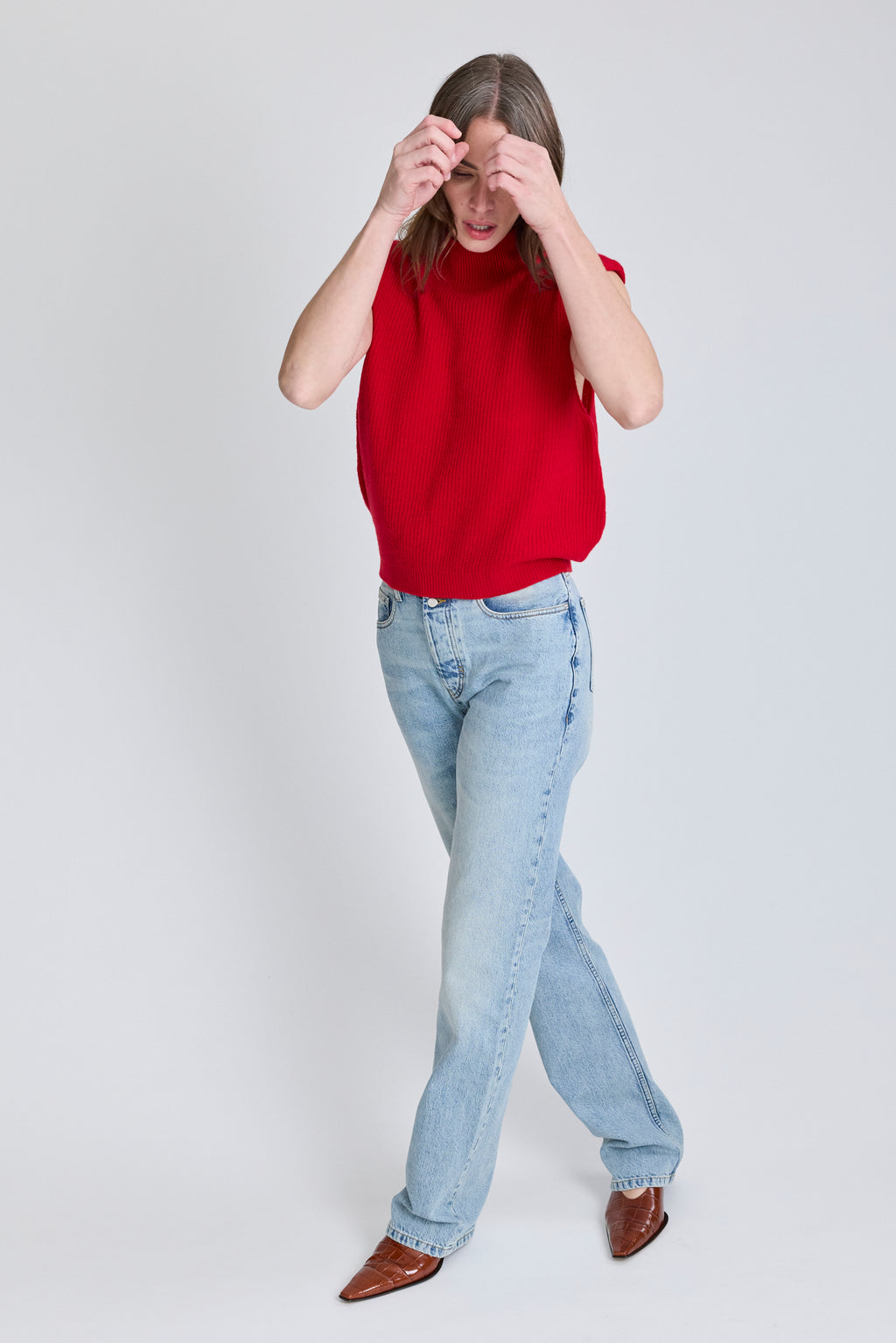 Cashmere Vase Top - Red
