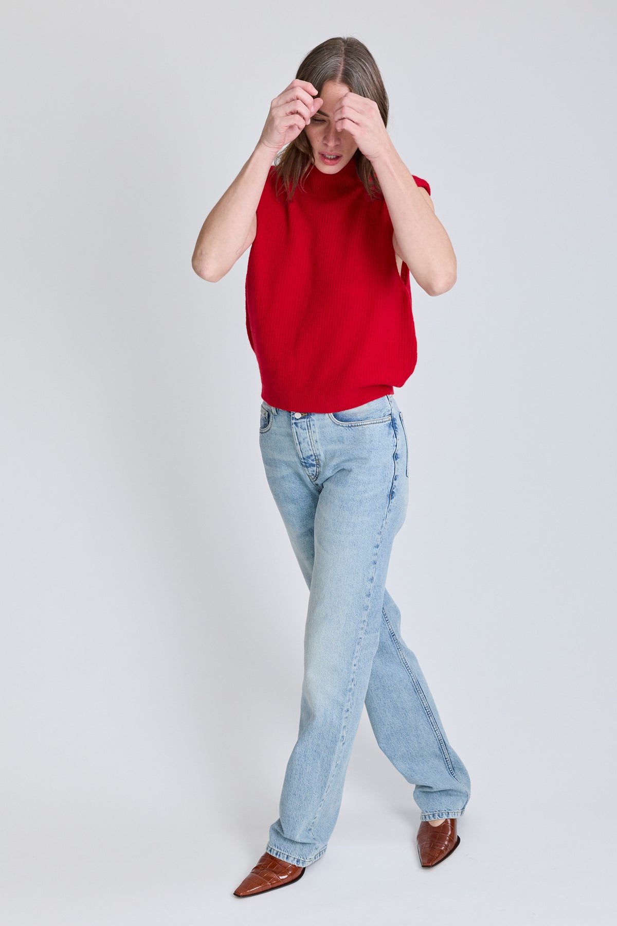 Cashmere Vase Top - Red