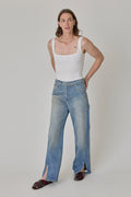 Charlot Split Hem Jean - Shell Vintage Wash