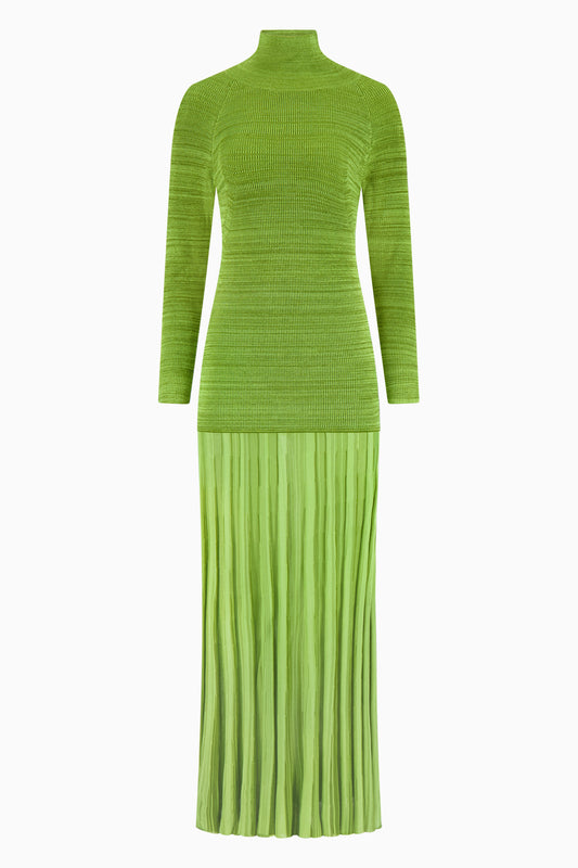 Turtleneck Ribbed Maxi Dress