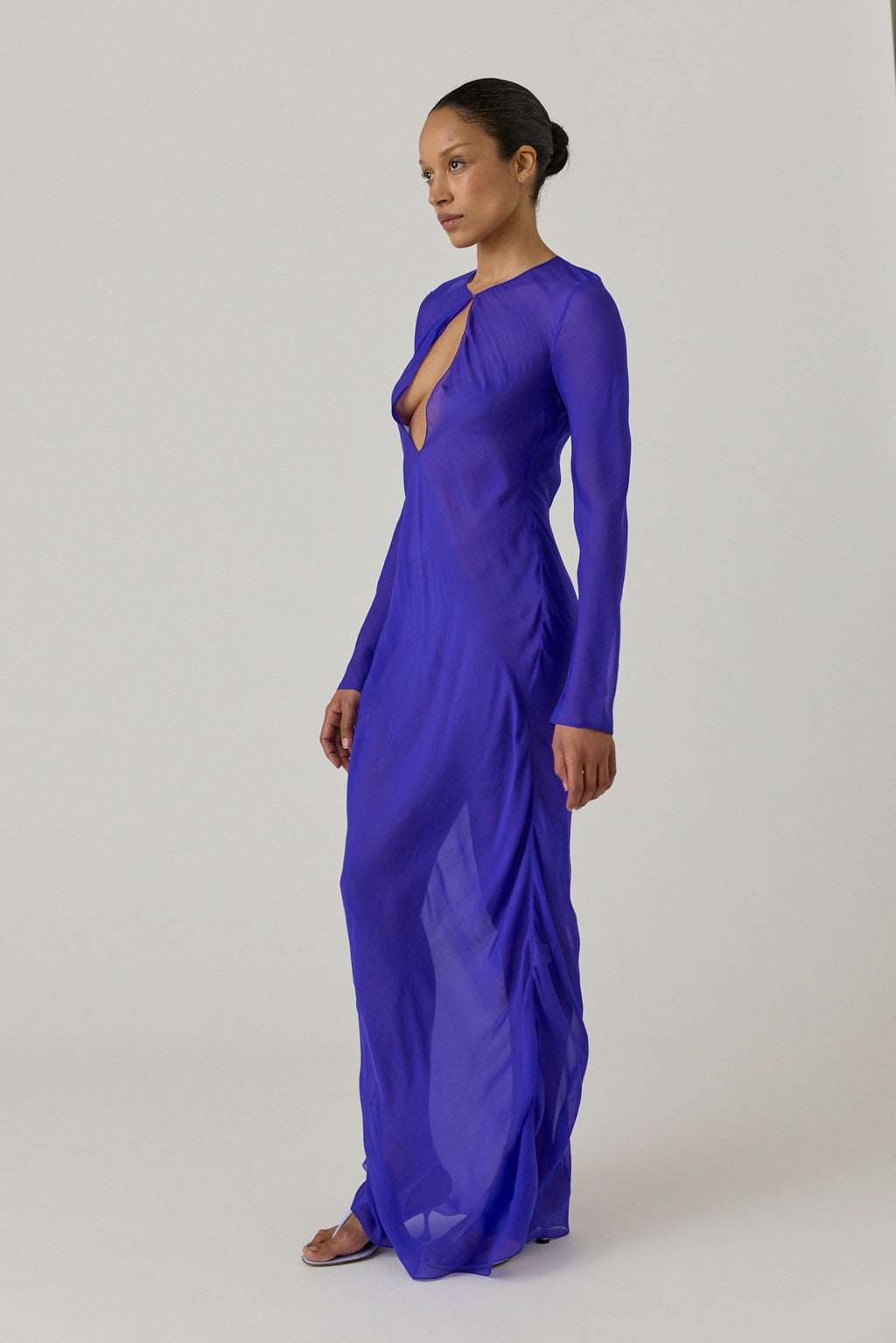 Chiffon Keyhole Dress