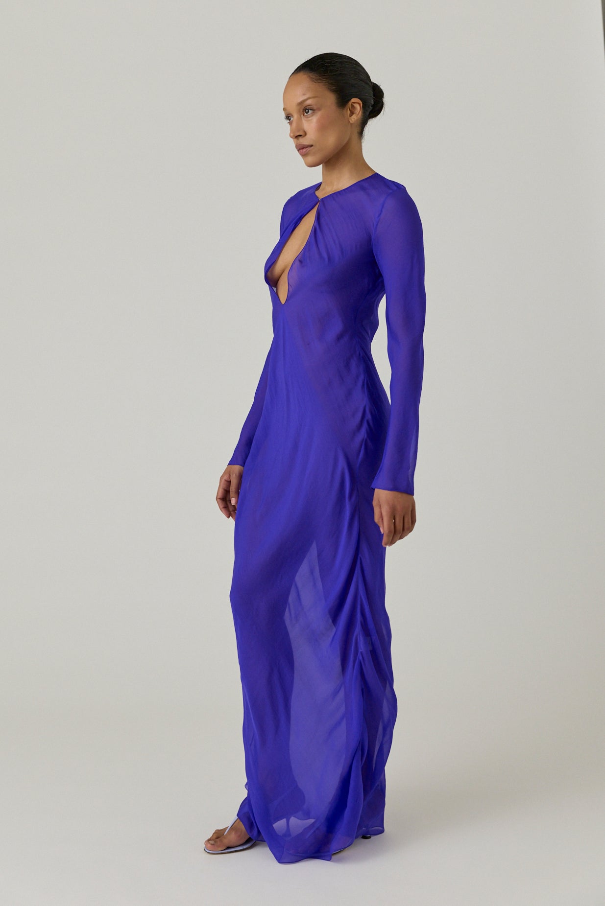 Chiffon Keyhole Dress