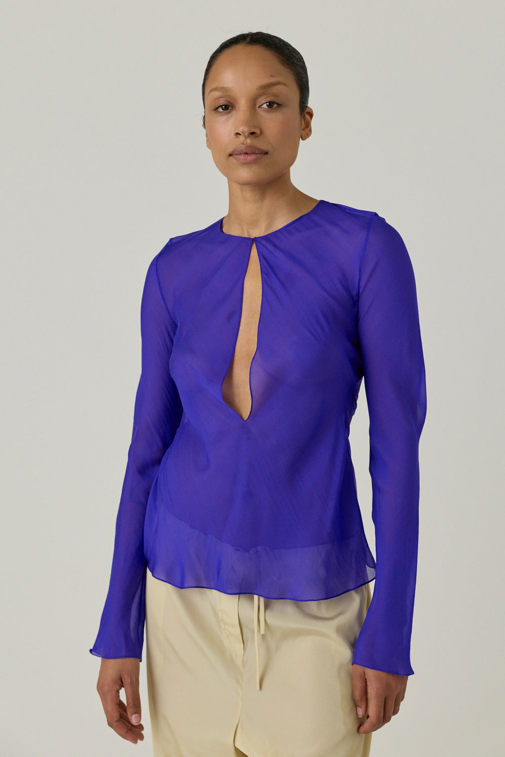 Chiffon Keyhole Blouse