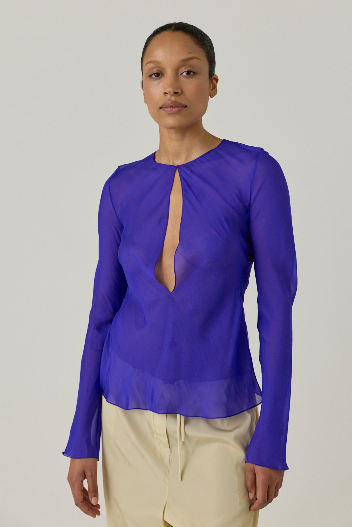 Chiffon Keyhole Blouse