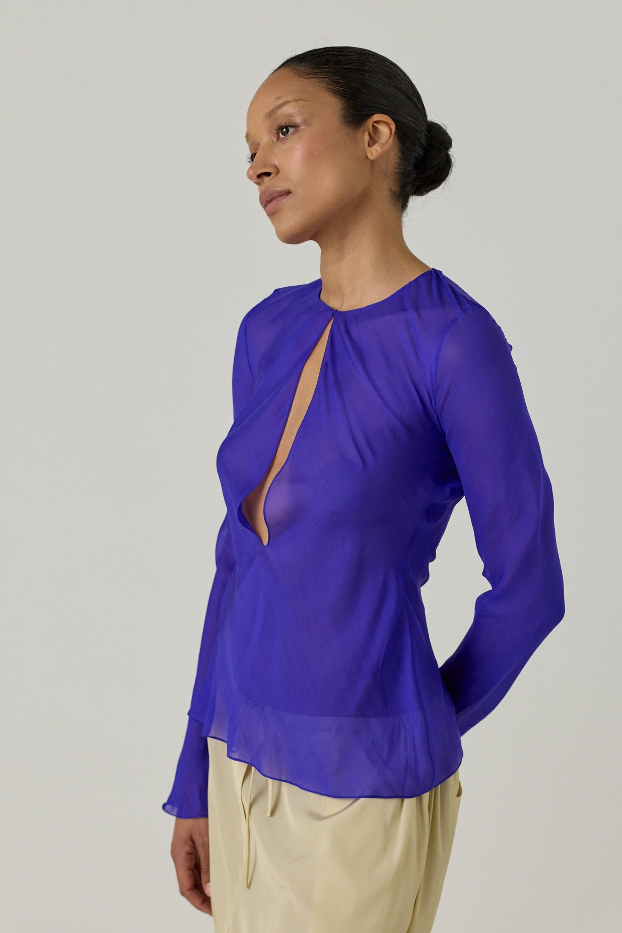 Chiffon Keyhole Blouse