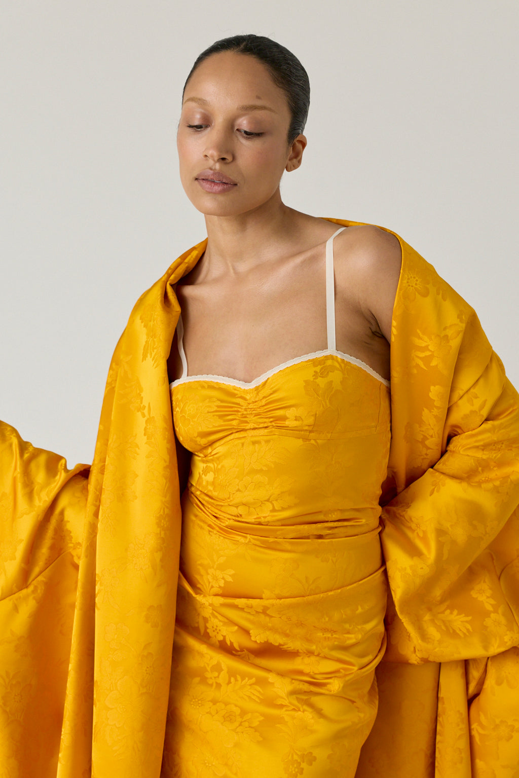 Silk Jacquard Bralette Dress