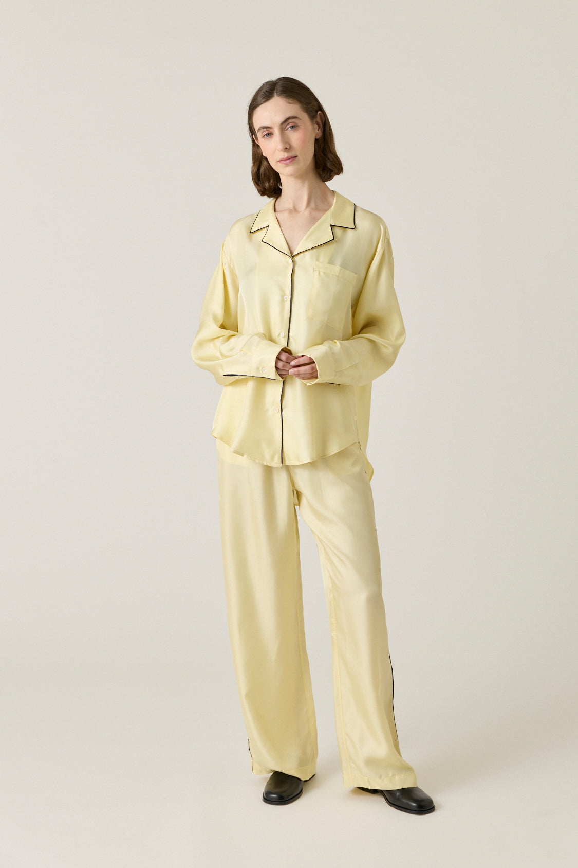 Notched Collar Shirt Piped - Butter