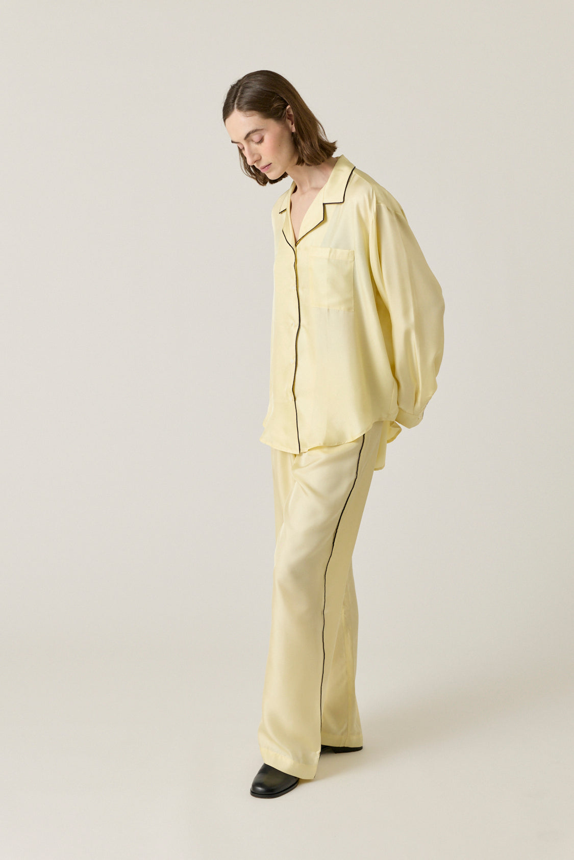 Notched Collar Shirt Piped - Butter