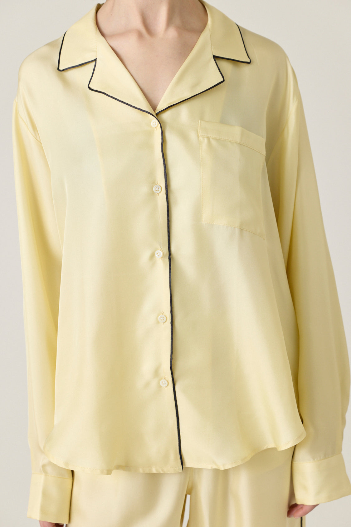 Notched Collar Shirt Piped - Butter