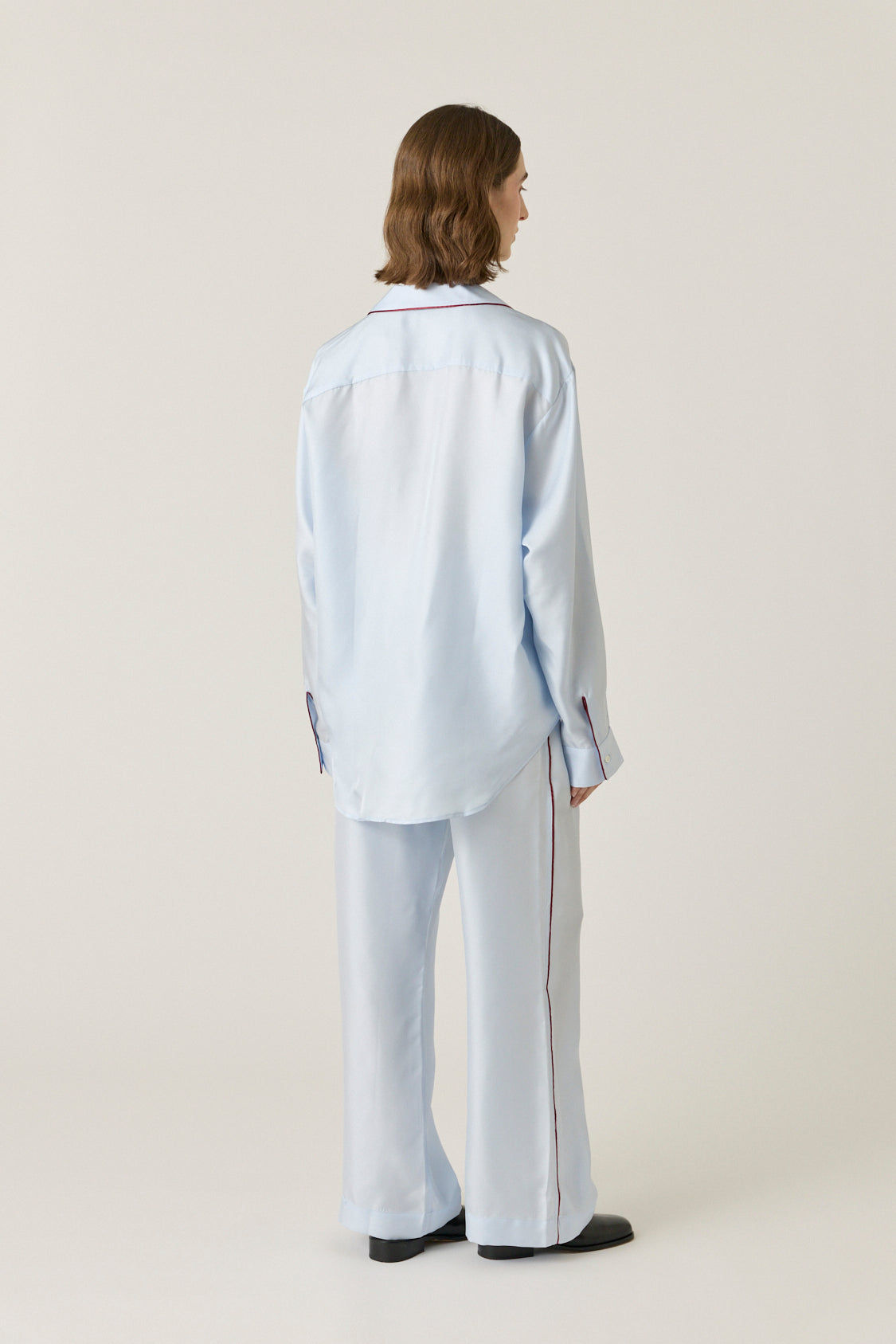 Notched Collar Shirt Piped - Glacier