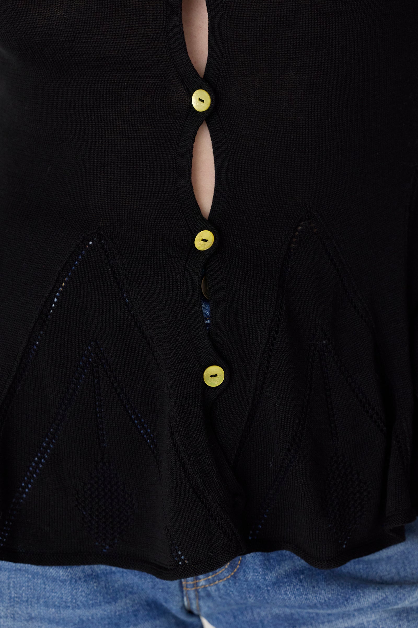 Knitted Pointelle Godet Cardigan