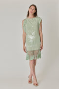 Piano Shawl Shift Mini Dress